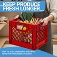 thumbnail image 5 of MIRAMAR Milk Crate, Stackable Plastic Storage Bin with Handles, 16 Qt, Red, 4 Pack, 5 of 10