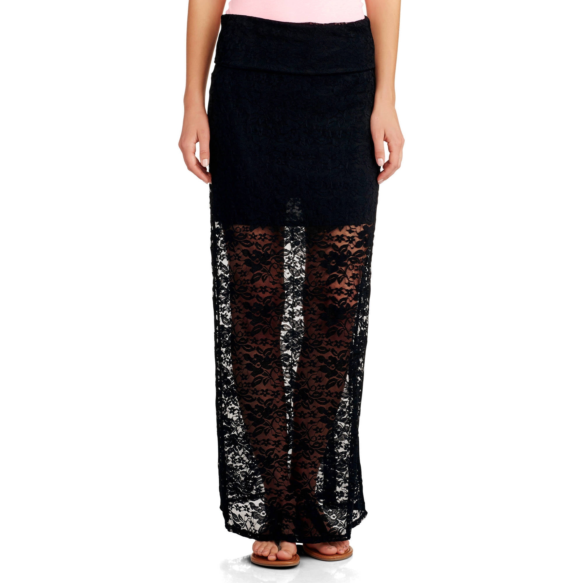 No Boundaries Nb Roll Over Lace Skirt - Walmart.com