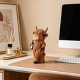 thumbnail image 6 of YYV Durable Resin Cow Tabletop Figurine Highland Cow Sculpture Shelf Mantel Decorative Accent For Home 1-Pack, 6 of 9