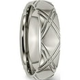 thumbnail image 4 of Titanium Brushed And Polished 6mm Criss-Cross Design Band (Size 12) Made In China tb192-12, 4 of 5