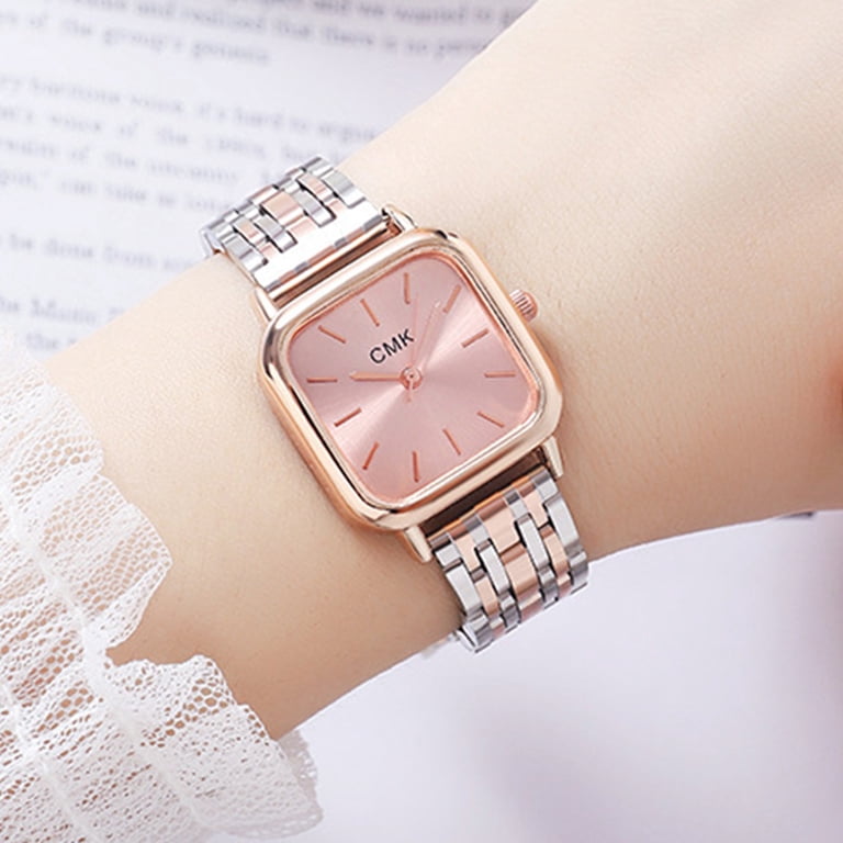 rygai Men Watch Quartz Movement Square Dial Pointer Alloy  display picture 1