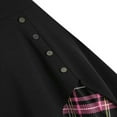 thumbnail image 5 of CNKOO Women‘s Spring Autumn Patchwork Dress Long Sleeve Square Neck Plaid Zipper A-Line Dress, 5 of 5