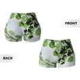 thumbnail image 5 of Kdxio Watercolor Green Leaves Print Workout Shorts for Women Seamless Soft Smooth Gym Yoga Scrunch Active Shorts, 5 of 9