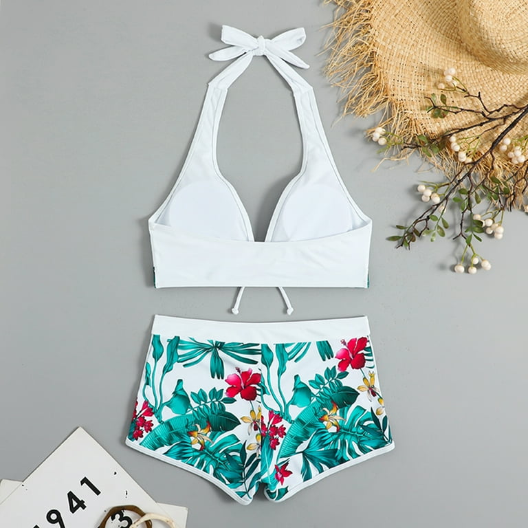 OKBOP Bikinis,Bikini Thongs Fashion Floral Print Halter Split