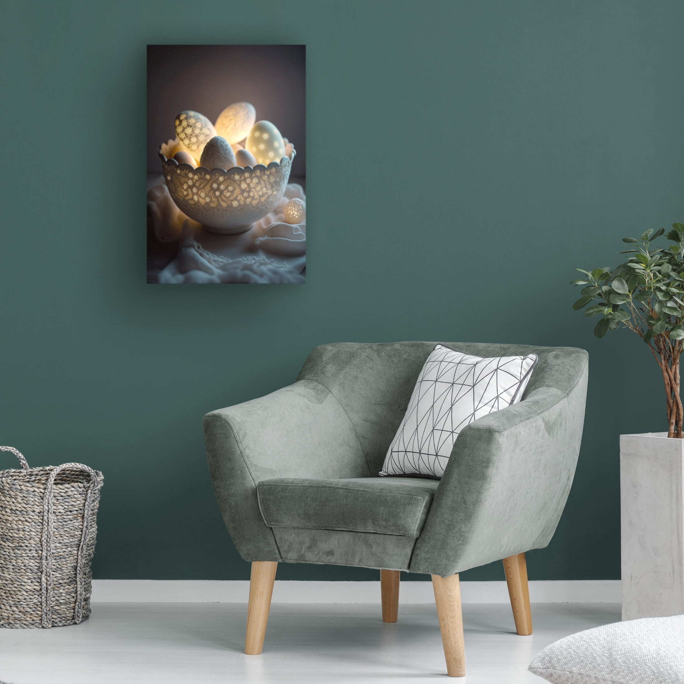 Canvas Wall Art - Treechild 'Glowing Eggs' Wall Art for Living Room, Bedroom, or Office D?cor by Trademark Fine Art - 30 x 47 Inches