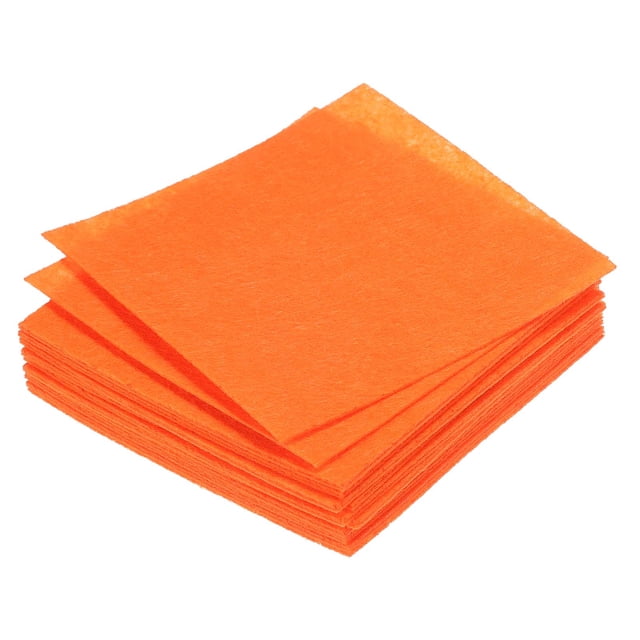 Hojas de fieltro suave, hojas de tela para manualidades, naranja, 4 pulgadas x 4 pulgadas, 21 piezas