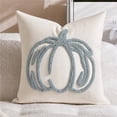 thumbnail image 2 of Fall Decorations Tufted Pumpkin Pillow Cover, 18x18 Inch Cream Linen Throw Cushion Case for Sofa & Bed, Autumn Harvest Accent (Insert Not Included) D, 2 of 6
