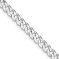 thumbnail image 3 of Diamond2Deal 925 Sterling Silver Rhodium-plated 5mm Beveled Curb Chain Necklace for Men 24", 3 of 6