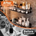 thumbnail image 4 of Sesiiduo Shower Caddy, 2 Pack Adhesive Shower Organizer, Rustproof Metal Shelves, No-Drill Bathroom Organizers and Storage, Black, 4 of 8