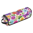 thumbnail image 2 of Hair Tool Organizer Bag with Heat Resistant Mat Removable Travel Storage Case for Hot Air Brushes Curling Irons Vibrant and Lively Butterflies, 2 of 8
