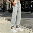 thumbnail image 6 of Sweatpants for Women Athletic Joggers with Pockets Winter Fashion Casual Elastic Waist Solid Color Drawstring Jogger Long Pants Casual Loose Yoga Pants, 6 of 10