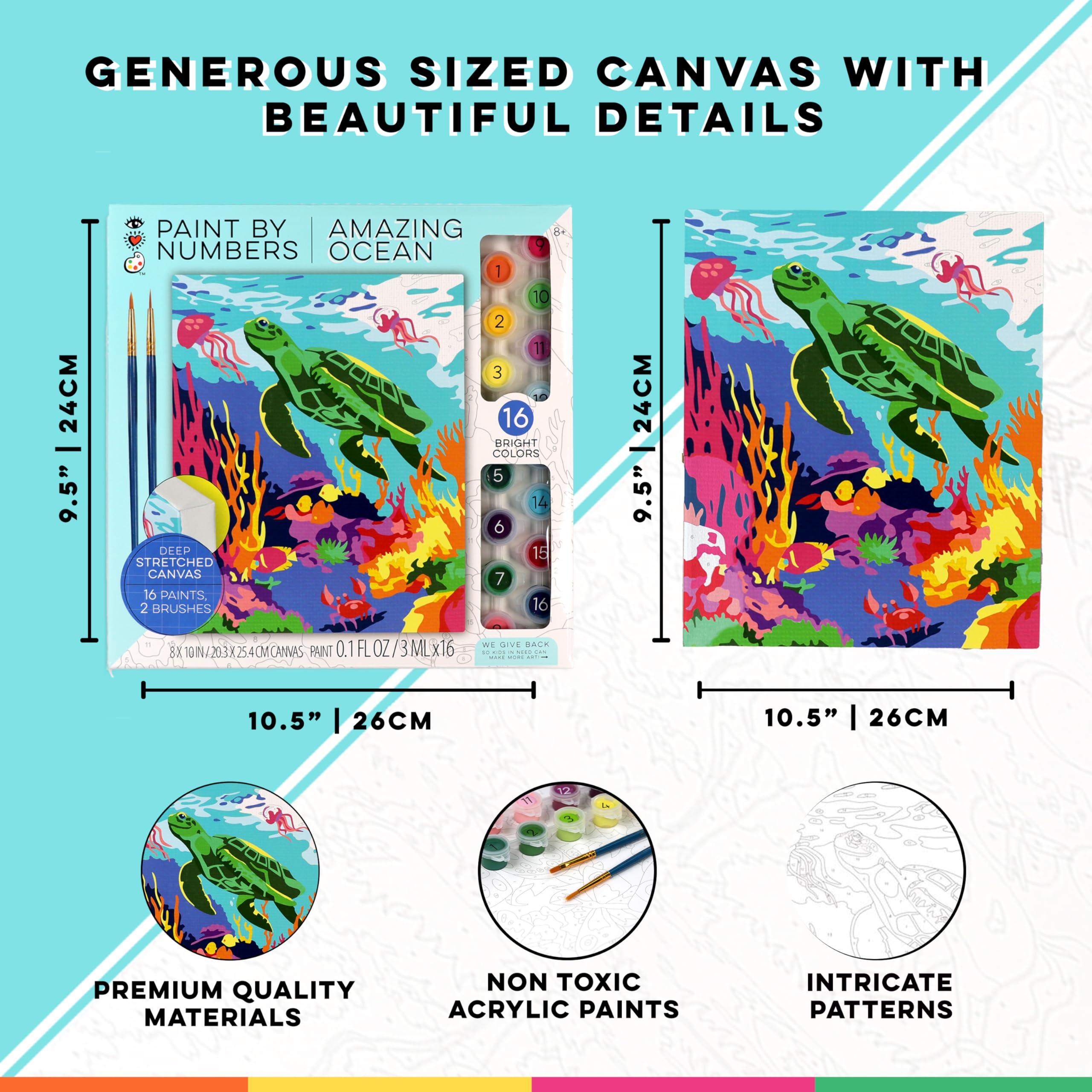 Bright Stripes iHeartArt Paint By Number Kit - Amazing Ocean