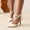 Beige, variant on EQWLJWE Women Sexy Cocktail T Strap Mesh Sandals Pointed Toe High Heeled Dress Shoes Mid Heel Stilettos