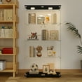 thumbnail image 2 of MAYEERTY Glass Display Cabinet, 4 Tiers Wine Cabinet, Collection Storage Showcase with 2 Doors, Black, 2 of 8