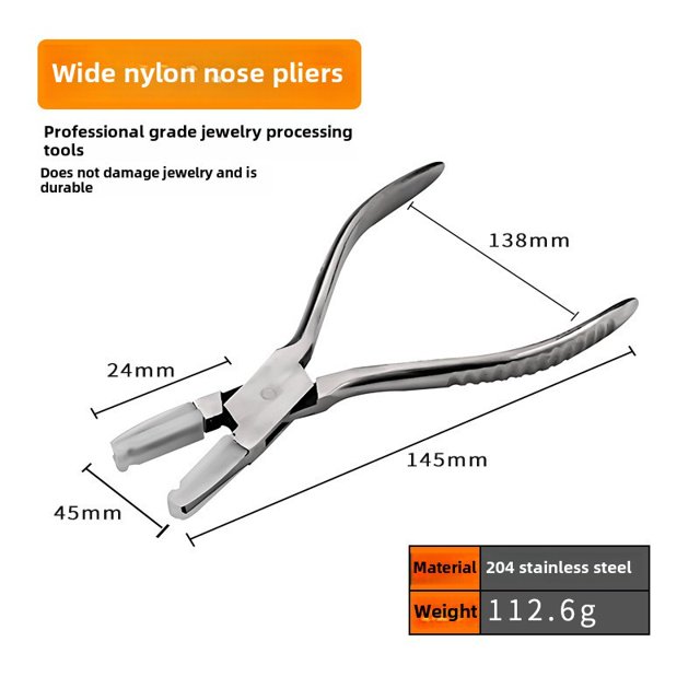 Multifunctional Stainless Steel & Nylon Craft Pliers with Flat/Pointed/Round Nose - Durable Hand Tool for Gold/Silver Wire Bending, Jewelry Making & DIY Hardware Projects