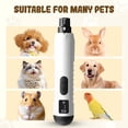thumbnail image 4 of Dog Nail Grinder, 2026 Upgraded Rechargeable 5-Speed Quiet Trimmers with Led Light for Pet Nails, Paws Grooming & Smoothing Dogs Cats (White) white, 4 of 7