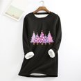 thumbnail image 1 of Meihcang Chandails en Molleton pour Femmes Grande Taille Graphique Arbre de Noël Col Rond Chandail d'Hiver Chaud Doublé Sherpa, 1 of 4