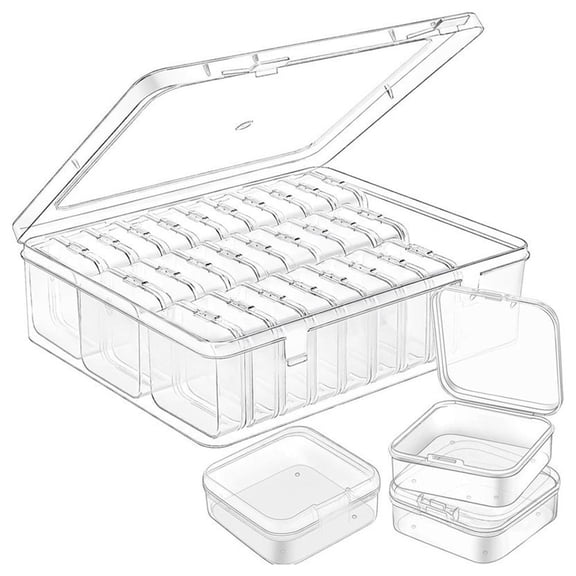Clear Plastic Storage Boxes with Lids for Organizing Office Supplies and Small Items