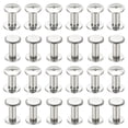 thumbnail image 1 of 24 juegos de tornillos Chicago, 4x10mm (DxH) tornillos de unión Phillips, remaches de cuero, sujetadores de acero inoxidable 304 para cinturones de cuero y álbumes de fotos, plateado, 1 of 6