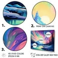 thumbnail image 3 of Designart "Kawaii Borealis Landscape I" Aurora Borealis Picture Framed Wall Art Living Room, 3 of 5