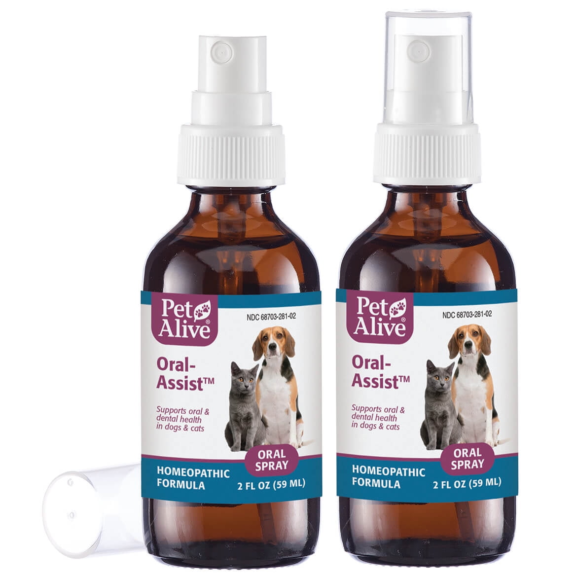 PetAlive Oral-Assist Spray for Dog & Cat Dental Health - Natural Oral Spray Aids Pet Oral & Dental Health, Promotes Healthy Teeth & Gums, Eases Mouth