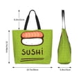 thumbnail image 6 of Bingfone Canvas Tote Bag for Women with Inner Pocket Aesthetic Cute Shopping Tote Bags Reusable Grocery Bags-Fresh Sushi, 6 of 9