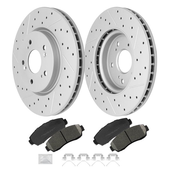 ACB ZONE Front Disc Rotors   Ceramic Brake Pads, 6-Piece