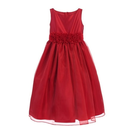 christmas dress organza adorned satin flower