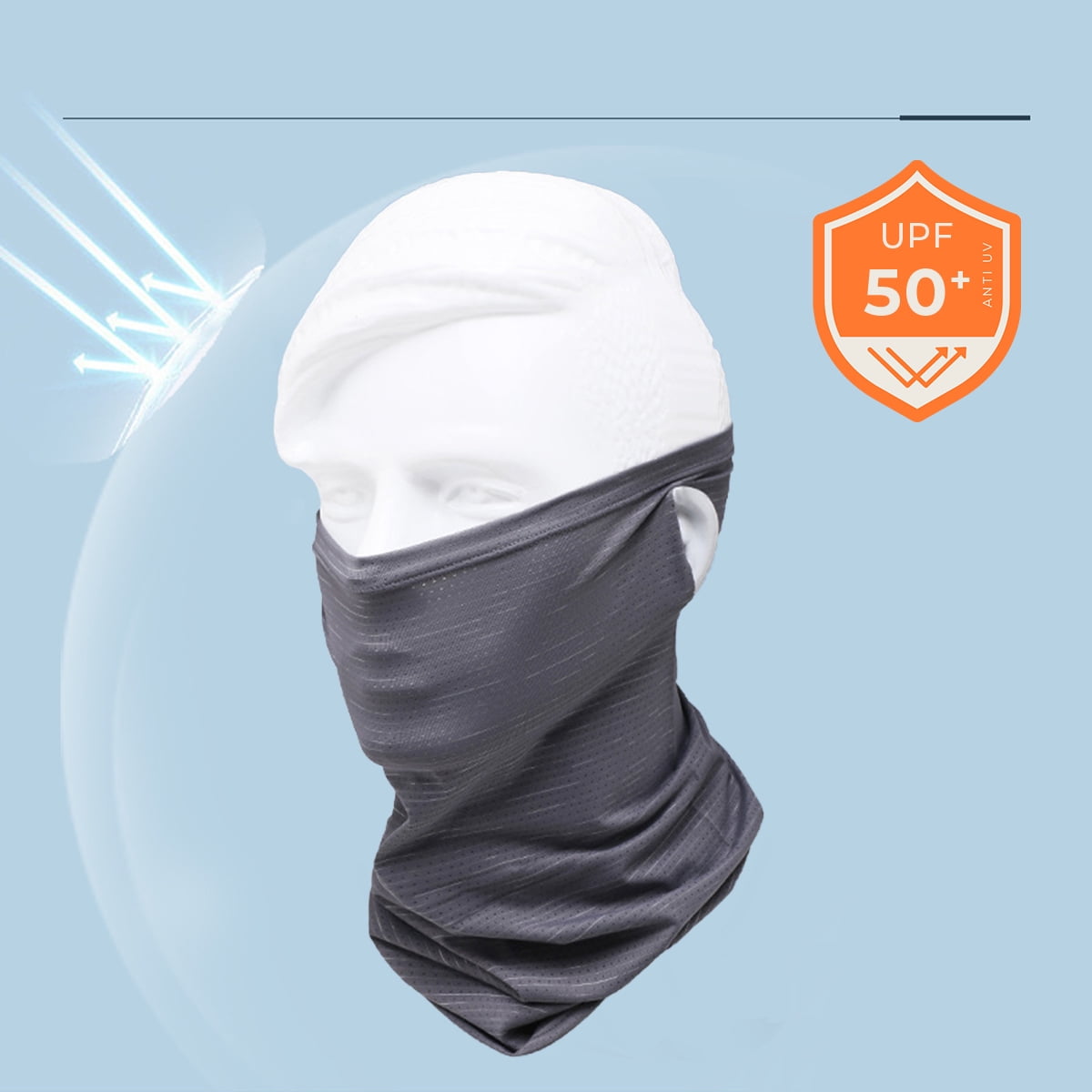 Cooling Face Mask Men Women Sun Protection Lightweight Breathable Mask for Summer for Cycling Hiking Running Drak Gray