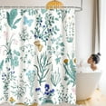 thumbnail image 3 of Dznils Rideau de Douche en Tissu Bleu à Motif Floral, Rideau de Salle de Bain Imperméable avec 12 Crochets, 72 Pouces x 72 Pouces, 3 of 11