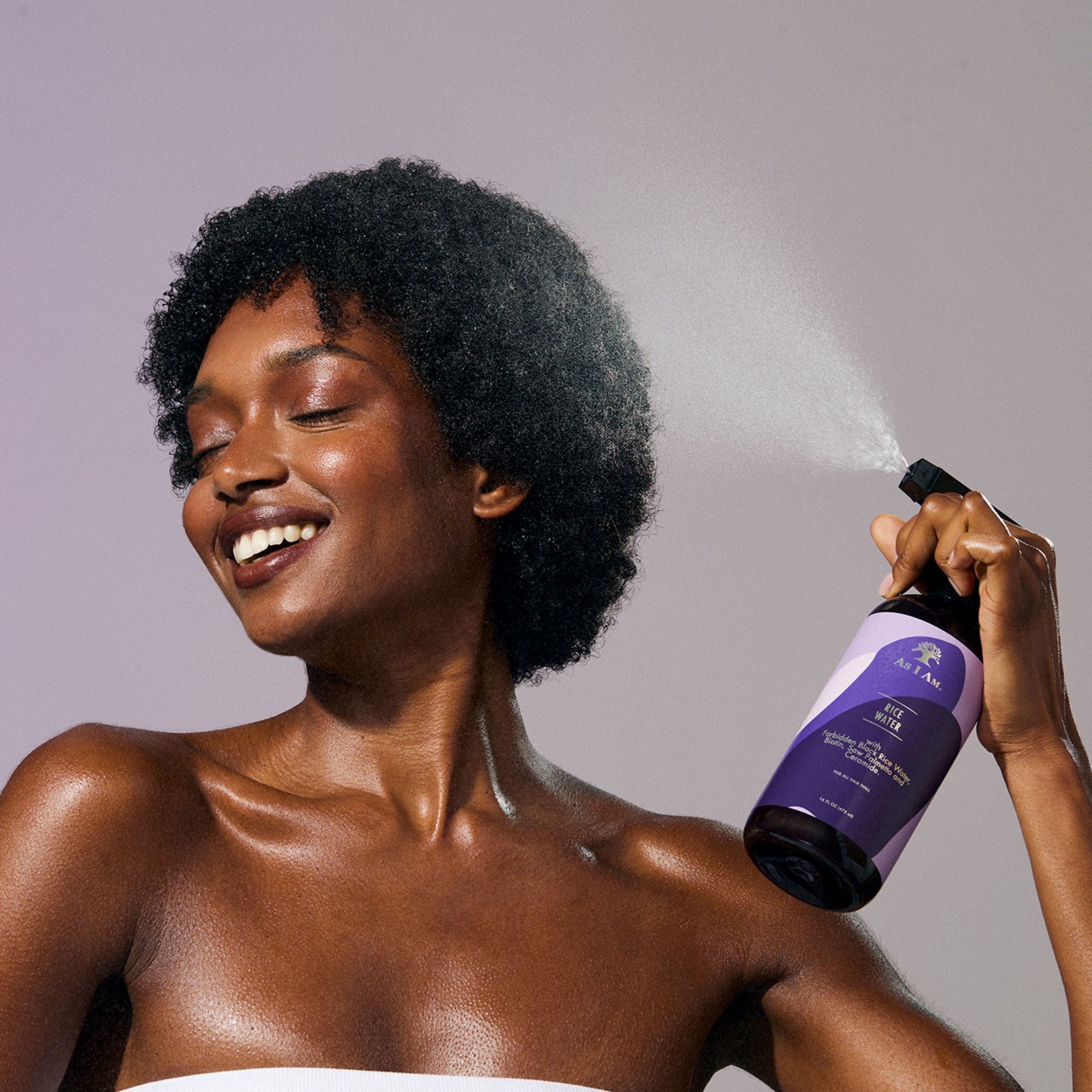 As I Am Rice Water Hair Strengthening Spray for Breakage and Weak Hair Moisture Support 16 fl oz with Forbidden Black Rice, Saw Palmetto, Biotin
