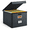 Black-1 Pack (Leather), variant on File Organizer Box With Lids Collapsible Folder | Plastic Slides For Document Filing Bin Letter Size Hanging Folders (1 Pack Blac