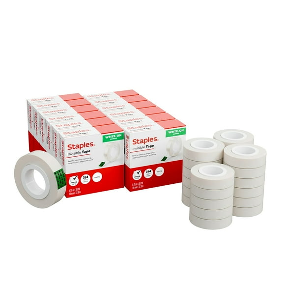 Staples Invisible Tape Refill 3/4" x 36 yds. 24 Rolls/Pack (ST62850)