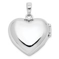 thumbnail image 3 of Sterling Silver Rhodium-plated Fancy  Cubic Zirconia Heart Locket, 3 of 4