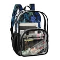 thumbnail image 2 of PVC Transparent Backpacks Clear Backpack for Travel and Outings Blue-purple Snowflakes, 2 of 7