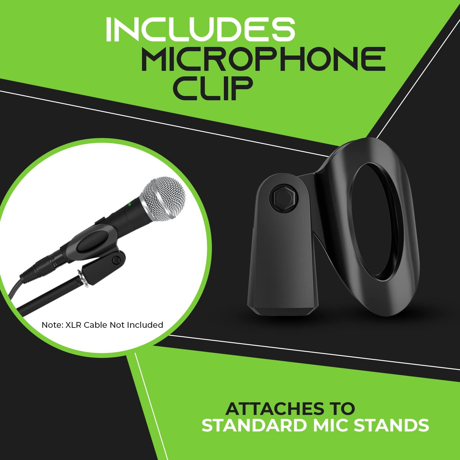 GEARit Dynamic Cardioid Vocal Stage Microphone with On/Off Switch and Mic Clip (Cables Sold Separately) - 4 Pack