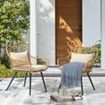 thumbnail image 5 of JOIVI Outdoor Wicker Chairs Set of 2, Patio Dining Chair with Cushions, All-weather Rattan Porch Chairs with Armrest for Outside Lawn, Balcony, Garden, White, 5 of 9