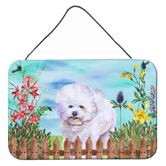 Carolines Treasures CK1210DS812 Bichon Frise Spring Wall or Door Hanging Prints  8x12 multicolor
