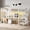 Off-White, variant on Bellemave Queen Size Metal Loft Bed with Desk, Storage Stairs, Wardrobe, LED Lights, USB Ports and Shelf, White Straight Grain
