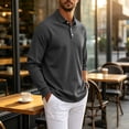 thumbnail image 3 of Oazcsf Men's Polo Shirts Long Sleeve Button Shirts Collared Casual Basic Tshirts Slim Fit Summer Classic Golf Shirts, 3 of 6