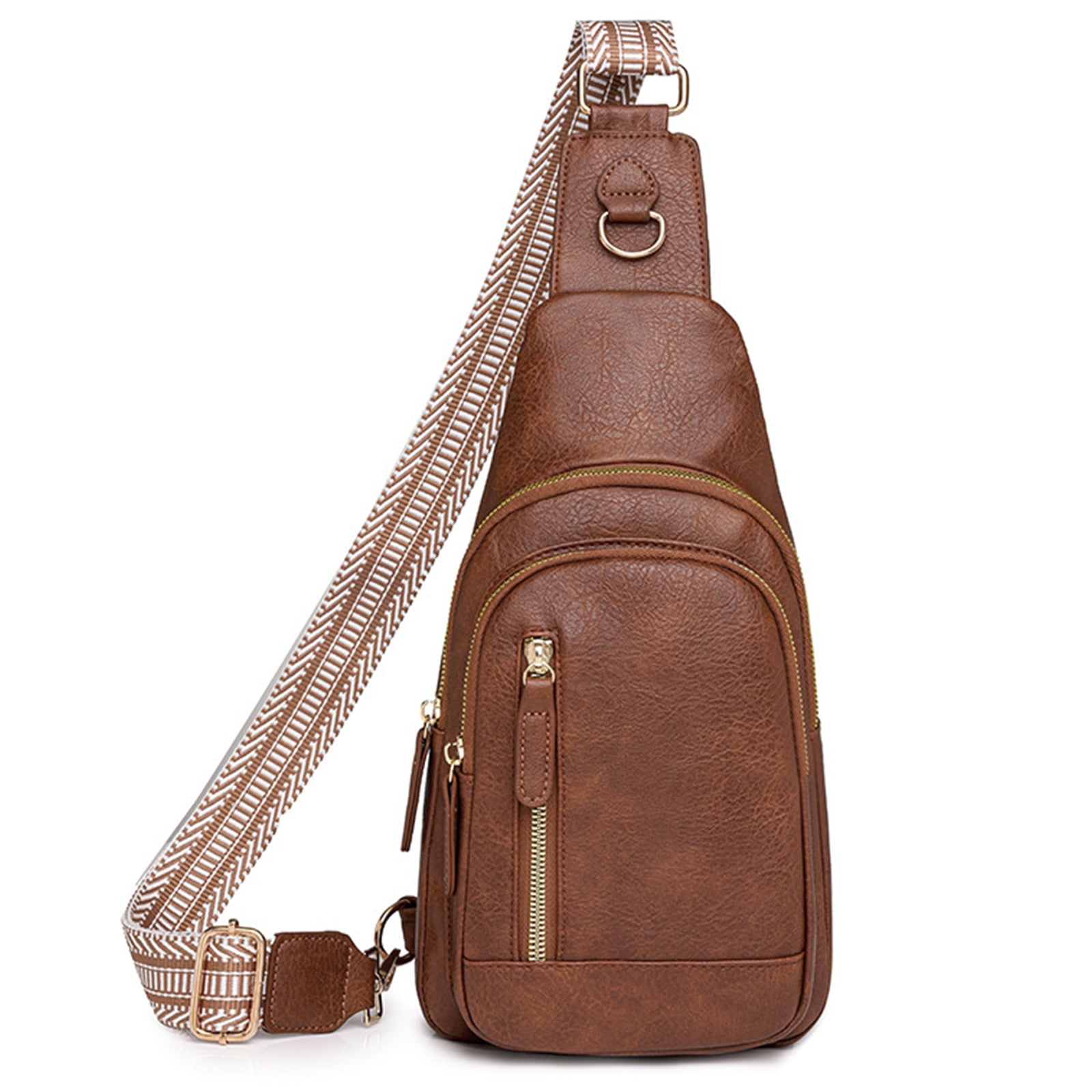 Falan Mule Sling Bag for Women Crossbody Purse Crossbody Bag Leather Chest Bag with Adjustable Guitar Strap for Travel