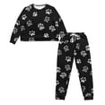 thumbnail image 2 of DISNIMO Dog Paw Print Women 2 Piece Pajama Sets Loose Fit Sleepwear Long Sleeve Top and Long Pants Sets Comfy Round Neck Loungewear Nightwear, S, 2 of 7