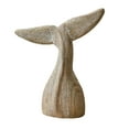 thumbnail image 2 of Whale Tail Sculpture Tabletop Ornament Rustic Wood Carved Figurine Home Decor for Beach House Living Room, 2 of 9