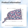 thumbnail image 4 of Yiaed white flower Skull blue Print Turban Hat for Women Men Comfortable Adjustable Cleaning Working Cap with Sweatband, 4 of 4