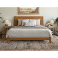 thumbnail image 2 of King Bed Frame with Charging Station - Solid Wood Sleigh Headboard, Light Toffee Finish, 2 of 6