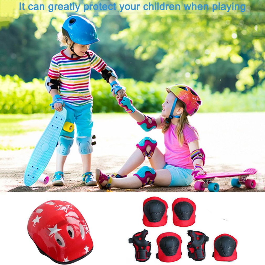 7PCS Kids Protective Gear Set Scooter Skate Roller Cycling Knee Elbow Pads NX 