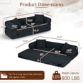 thumbnail image 2 of Timbernest 80" Convertible Sofa Bed, Corduroy Sleeper Couch with Storage Pockets for Living Room, Dark Gray, 2 of 12