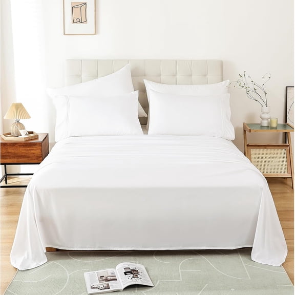 Queen Sheet Set - 4 Piece Soft Breathable Bed Sheets for Queen Size Bed, Deep Pocket Luxury Brushed Sheets, Hotel Bedding Sheets and Pillowcases, Wrinkle FreeSheets