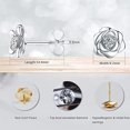 thumbnail image 4 of AMERTEER 925 Sterling Silver Rose Flower Stud Earrings, 4 of 6