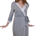 thumbnail image 2 of Ketyyh-chn99 Robe de Maternité Femmes Dentelle Femmes Enceintes Décontractée Allaitement Bébé pour Maternité Pyjama Robe Gris Foncé,L, 2 of 4